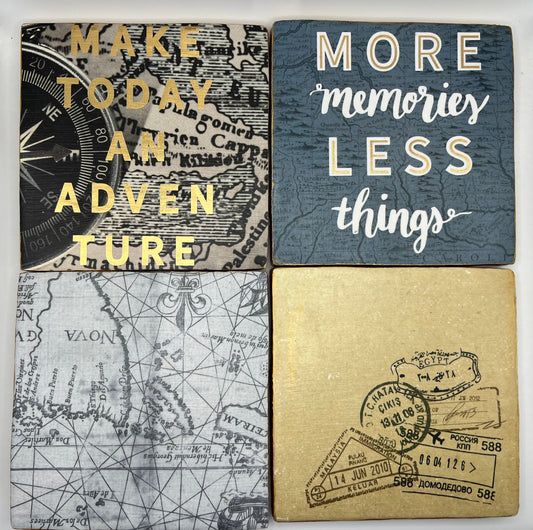 Make Today An Adventure Ceramic Coaster 4 piece set